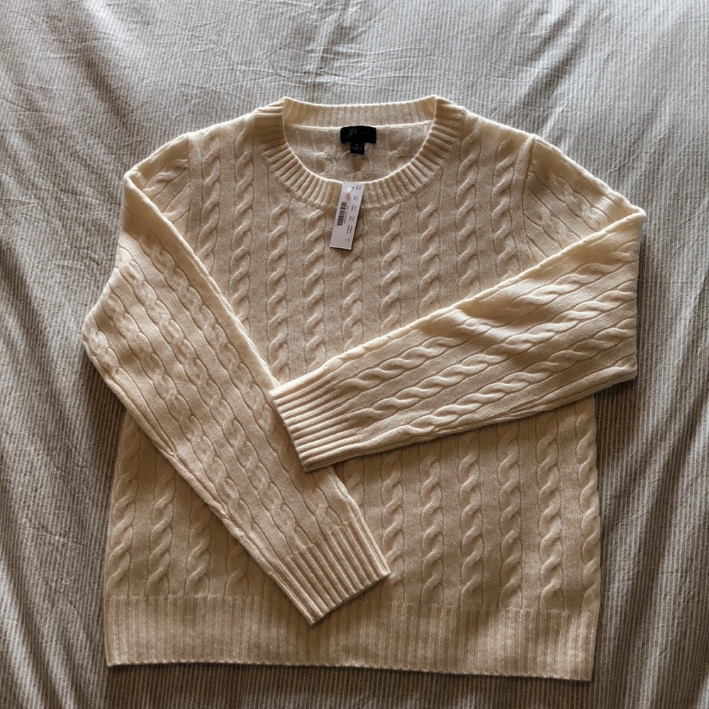 J.Crew cable knit cashmere sweater